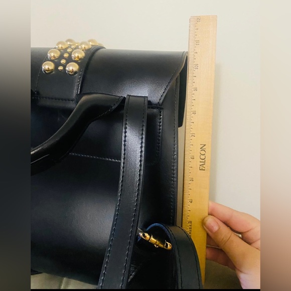 Authentic Mario Valentino leather backpack with gold studs main image 5